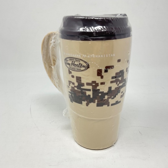 NEW Tim Hortons Kandahar Afghanistan Camo Travel Mug - Picture 5 of 6